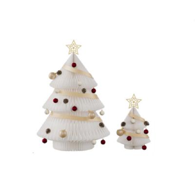 China Folding Environmental Friendly Decoration Paper Honeycomb Ball Christmas Tree Thick Paper Size 53cm for sale