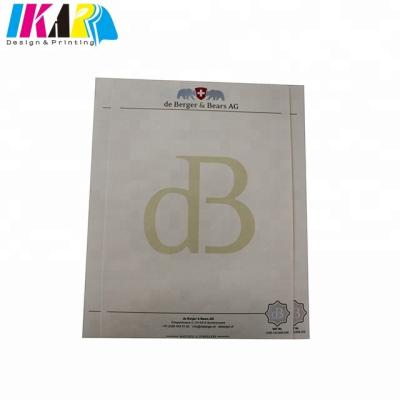 China paper & Custom Embossed Cardboard Letterhead Printing With Holographic Foil Stamp for sale