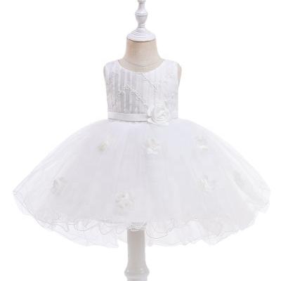 China New Arrivals Washable Little Princess Formal Dress Girl Fancy Lace Kids Baby Dress Sleeveless Party for sale