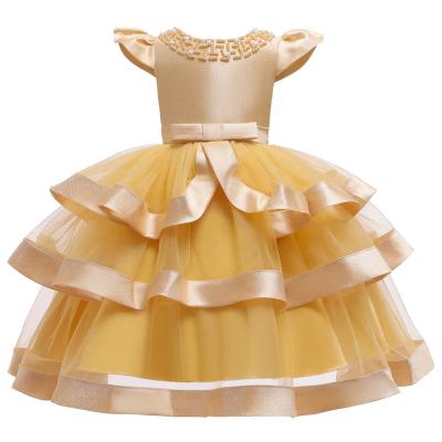 China Summer Washable Fancy Design Formal Birthday Party Cute Kids Lace Up Dress Baby Girl Pattern Evening Dress for sale