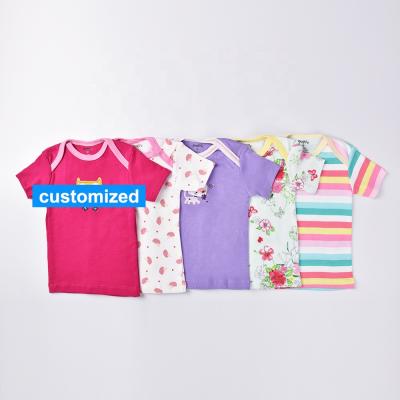 China 5 Piece Boy Kids Summer QUICK DRY Custom Short Sleeve Plain Blank 100% Cotton Cartoon Print Baby T-shirts Girls for sale