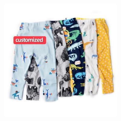 China Customized Cotton Boy Soft Girl Cute Cartoon Breathable Newborn Infant Long Pants Lengthen Baby Panties for sale