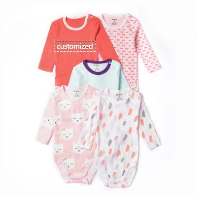 China Lovely Low Price Long Sleeve Rompers Toddler Jumpsuit Newborn Baby Onesie Custom Wholesale Jumpsuit Pajamas for sale