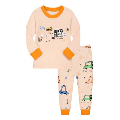 China Breathable Cotton Cartoon Baby Sleepwear Winter Nightgown Pants 2 Pieces Baby Pajamas For 2-10 Years for sale