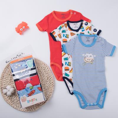 China New Styles Breathble &Toddler Button Baby Boys Romper Infant Summer Comfortable Wholesale Animal Short Off Shoulder Romper for sale