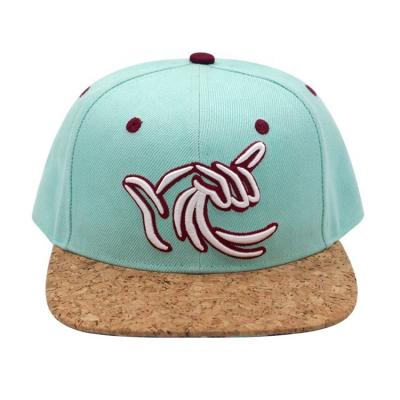 China Customization JOINT Snapback Hat With 3d Embroidery Custom Caps Wooden Brim Snapback Hat for sale