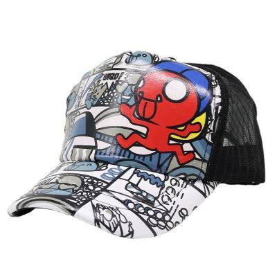 China Custom Stock Hat Mesh Trucker Hat Print Baseball Cap for sale