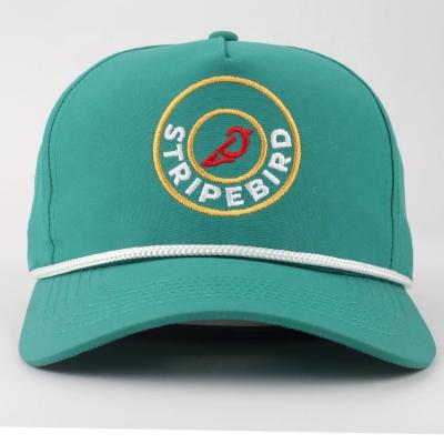 China Customization 5 Panel 100% Polyester Baseball Cap COMMON Sports Hat Cap With Rope for sale