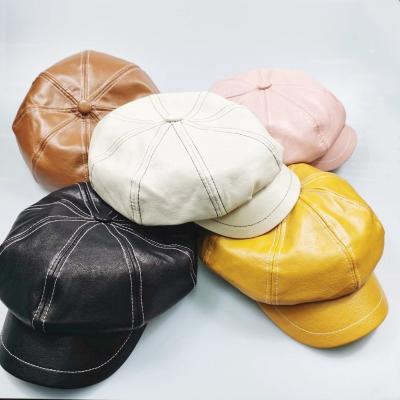 China Fashion New Arrival Ladies Casual High Quality Beret Hat Leather Hat for sale