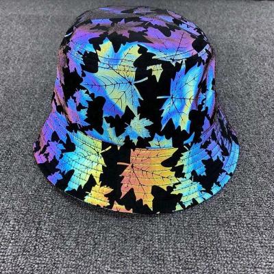 China Custom Reflective Character Sports Bucket Hat Porcelain Hat Rainbow Bucket Hat for sale