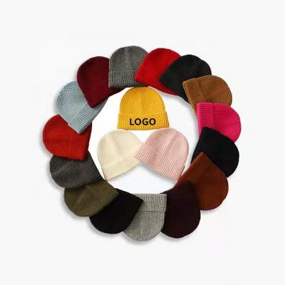 China Winter Plain 100% JOINT Acrylic Dyed Custom Knit Hat Women Beanie Hats for sale