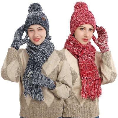 China JOINT Conservation Custom Winter Warmth Beanie Hat And Scarf Set Custom Logo for sale