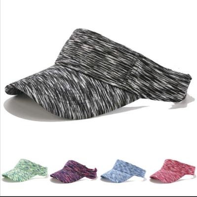 China Striped Tie Dye Visor Hat Knitted Cloth Golf Sun Protection Cap Outdoor Sun Visor Hat for sale