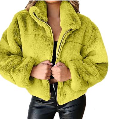 China Autumn Winter New Design Zipper Waterproof Fleece Coat Women's Warm Fur Jacket for sale