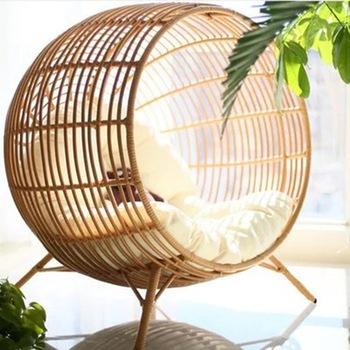 China Heat Resistant/UV Waterproof/Fire Retardant Resistance Cane Outdoor Balcony Furniture Round Rattan Nest Lounge Chair for sale