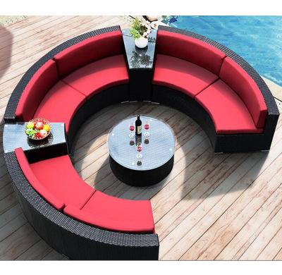 China Outdoor Leisure Hot Sale Garden Furniture Round Rattan Sofa for sale