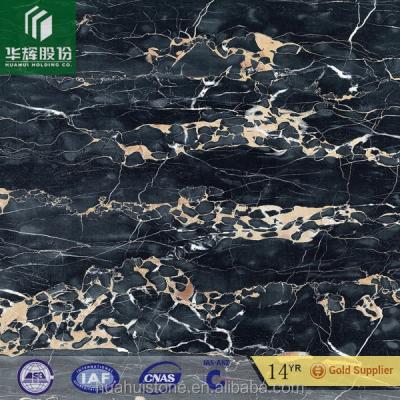 China Traditional Italian Imported Marble Black Portoro Marble Tile Italian Marble For Building Project for sale