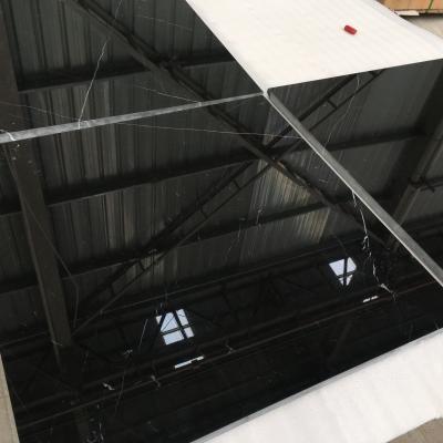 China Modern Best Selling China Natural High Polished Black Nero Marquina Marble Tiles for sale