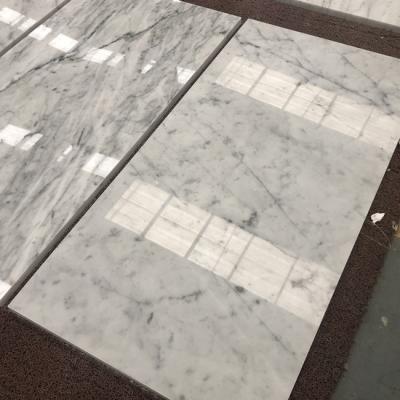 China Modern Carrara White Composite Marble Tile , Marble Laminated Ceramic Tiles for sale