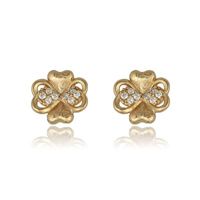 China Wholesale Fashion Jewelry 14K TRENDY Flower Shaped Brass Zirconia Stud Earrings for sale