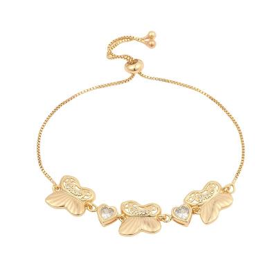 China CLASSIC Gold Butterfly Bracelet Women , Gold Plated Fashion Women Charm Bracelet for sale