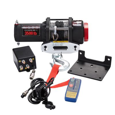 China AUTO factory price off road high quality 4*4 car electric winch 3500lbs with synthetic rope for sale