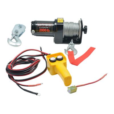 China Cheap Portable ATV/UTV Mini Small 2000lb 12V Winch For Reliable ATV 4x4 Tool for sale