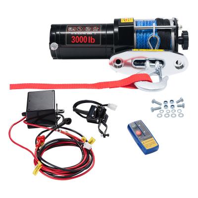 China Cheap Portable ATV/UTV Mini Small 3000lb 12V Winch For Reliable ATV 4x4 Tool for sale