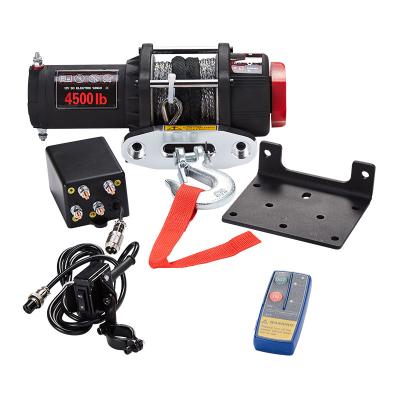 China Waterproof CE and RoHS UTV 4500lbs 12V High Quality Electric ATV/UTV Winch Offroad Recovery Approved with Synthetic Rope for sale