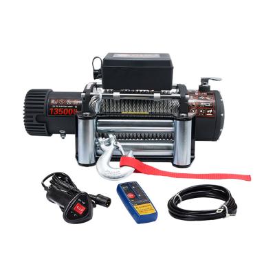 China Factory Price AUTO Off Road Recovery 12V/24V 4*4 Electric Car Winch 13500lbs With Steel Rope for sale