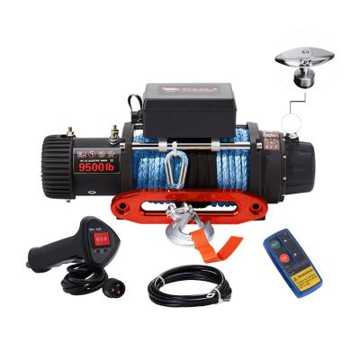 China AUTO Off Road Recovery 12V/24V 4*4 Electric Car Winch 9500lbs With Synthetic Rope for sale