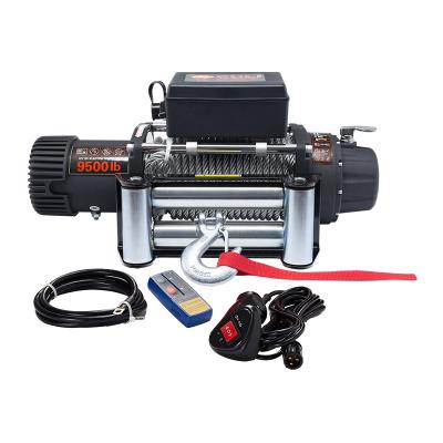 China AUTO Off Road Recovery 12V/24V 4*4 Electric Car Winch 9500lbs With Steel Rope for sale