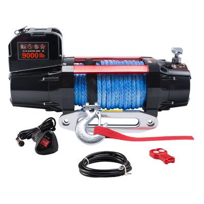 China Puli 9000lb Winch Jeep Tractor AUTO Electric Winch With Synthetic Rope for sale