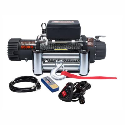 China AUTO Off Road Recovery 12V/24V 4*4 Electric Car Winch 9500lbs With Steel Rope for sale