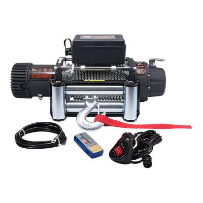 China Jeep Power Motor Strong Gears Brake Fast Speed ​​12000lb Quiet Winch 12V For Jeep Offroad 4x4 Auto Car for sale