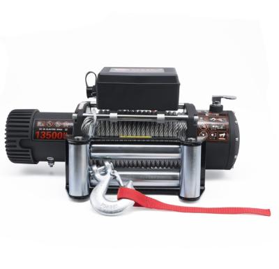 China ATV/UTV TOP SALE 4WD 12V/24V USED ATV UTV JEEP ELECTRIC WINCH 13500LB WITH WIRE ROPE for sale