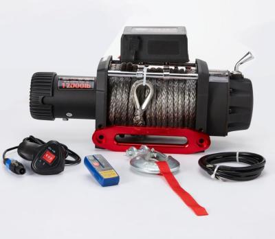 China Heavy Duty Winch 17000lb Heavy Duty Electric Winch 8 Ton Offroad Recovery Winch With Synthetic Rope for sale