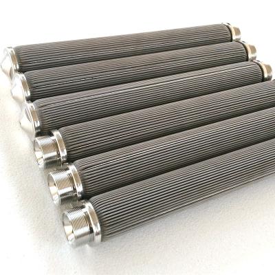 China food & Beverage factory specializing in the production of polymer melt pleated metallic fabric filter element with stainless steel for sale