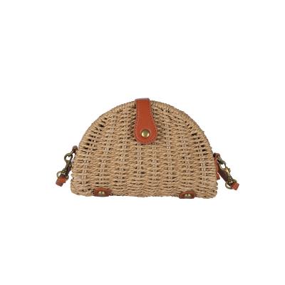 China 2022 Portable New Natural Rattan Round Bag Hand - Woven Handbags Mini Straw Bag Ladies Straw Beach Bags With Rattan for sale