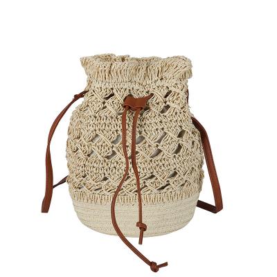 China The Other Exquisite Straw Handbag Rattan Purse Bucket Bag Straw Beach Bag Handmade Clutch Woven For Women for sale