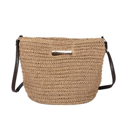 China Other Wholesale Rattan Woven Ladies Handbags Tote Hand Bag Custom Women Fashion Summer Large Beach Straw Bags for sale