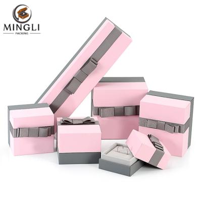 China Factory MingLi Paper Box Jewelry Box Ring Earring Bangle Necklace Bracelet Elegant Custom Romantic Rose Gift Box for sale