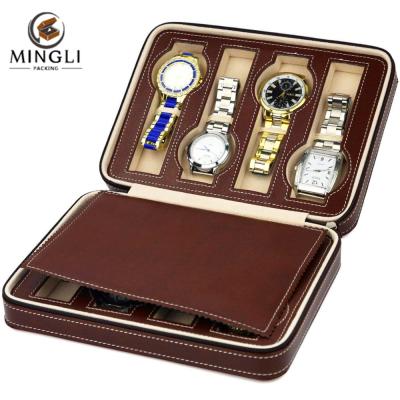 China High-end Eco-friendly Leather Watch Storage Boxes China Factory China Factory 8-Bit Security Watch Travel Travel Case for sale