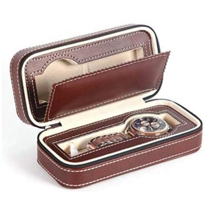 China China Manufacturers Eco-friendly PU Leather Watch Box Logo Elegant Black Jewelry Box Custom Made for sale