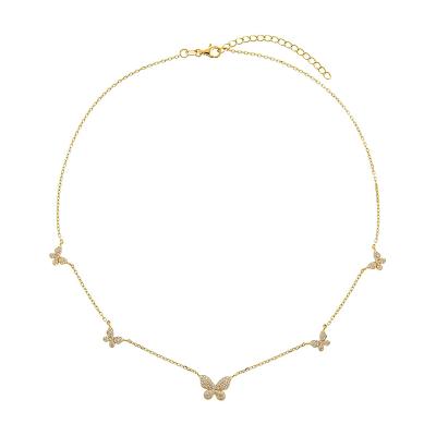 China FASHIONABLE Design Fashion Women's Classic Delicate 18K Gold Plated Butterfly Necklace for sale