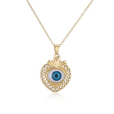 China Fancy Sapphire Evil Eye Medallion Pendant Good Quality Long Evil Eye Wedding Necklace for sale