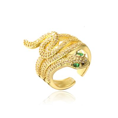 China Hot Sale White Snake Ring Cubic Zirconia Colorful Dragon Women's Gift Ring for sale