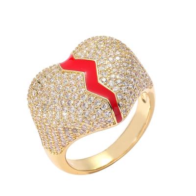 China Hip Hop New CLASSIC Unisex Zircon Micro Ring Jewelry Accessories Insert Zircon Finger Group Ring Party Jewelry Broken Heart for sale