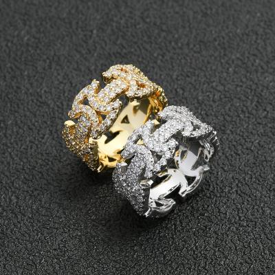 China Hip Hop Ring CLASSIC Punk Byzantine CZ Gold Plated Rings Fashion Banger Iced Out Jewelry For Women Men for sale