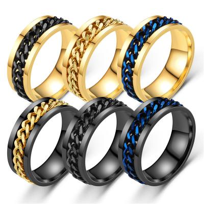 China Fashionable Personality Vintage Classic Titanium Steel Ring Geometric Silver Plated Rings For Women Men Wedding Gifts Party for sale